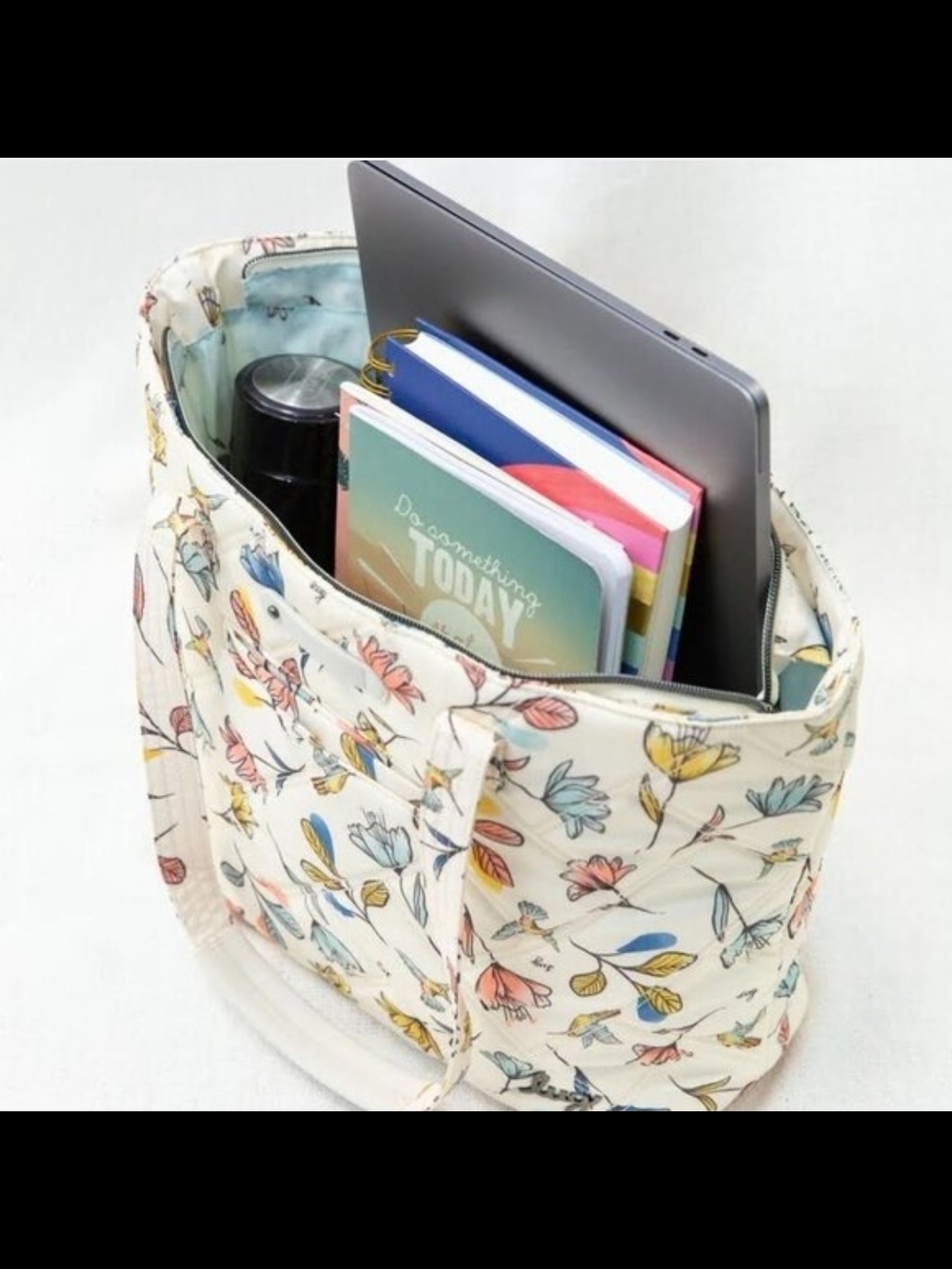 Lug Floral Print Tote Bag - Pink Multi 0035 - Picture 6 of 11